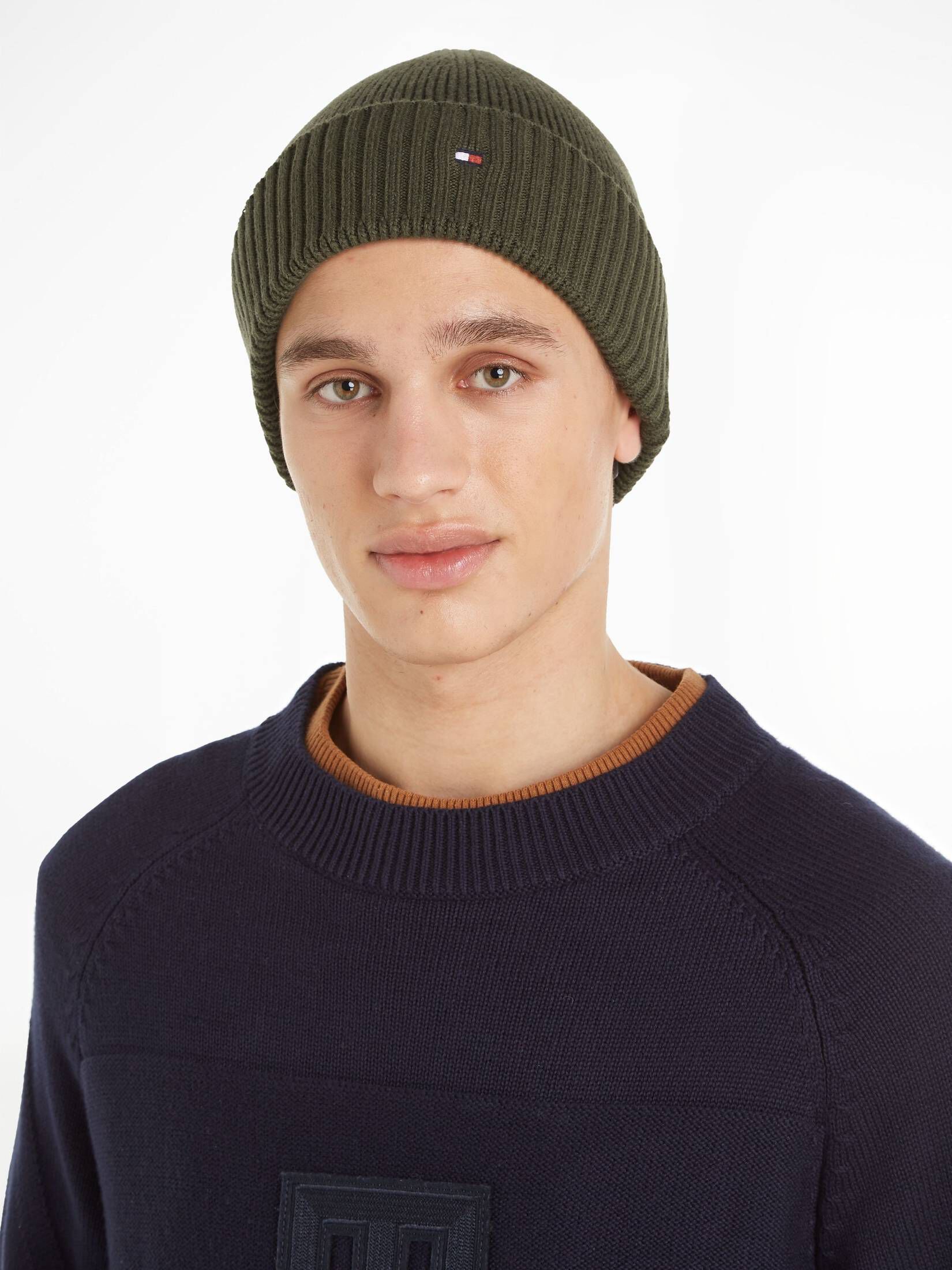 Tommy Hilfiger| Herren Strickmütze ESSENTIAL FLAG BEANIE