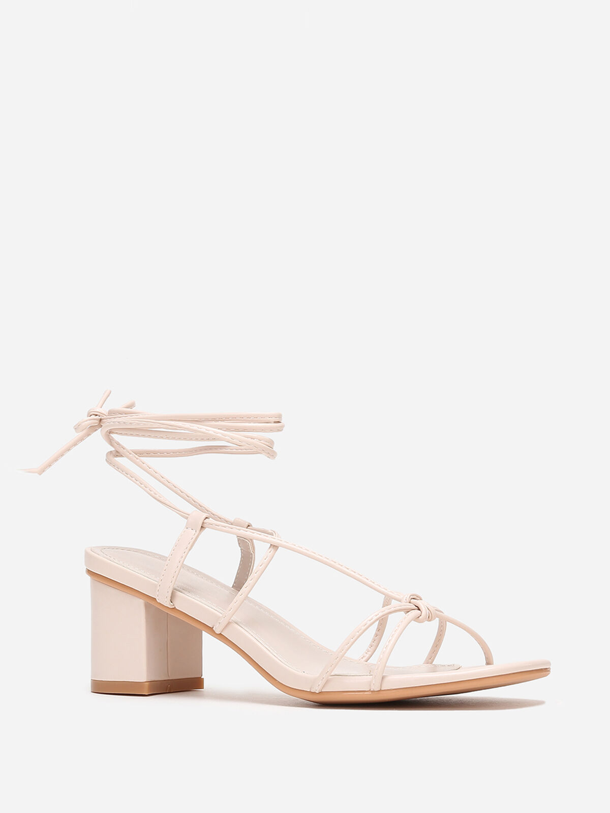 Sandales à brides entrelacées- Beige