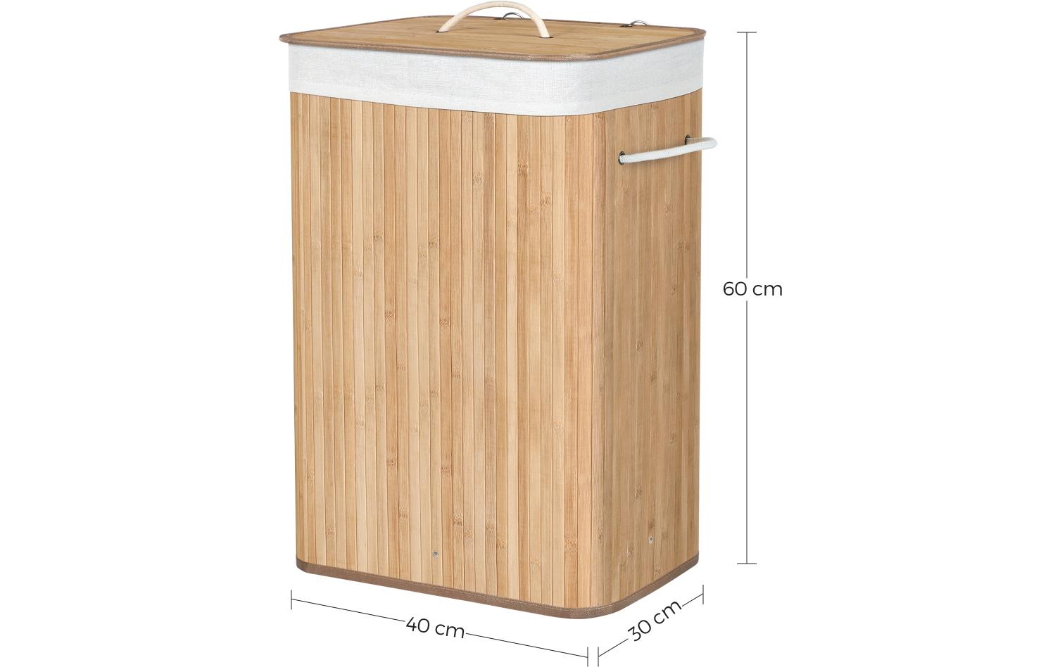 Wäschesammler für trockene Wäsche 72 l, BraunWäschekorb aus Naturmaterial
