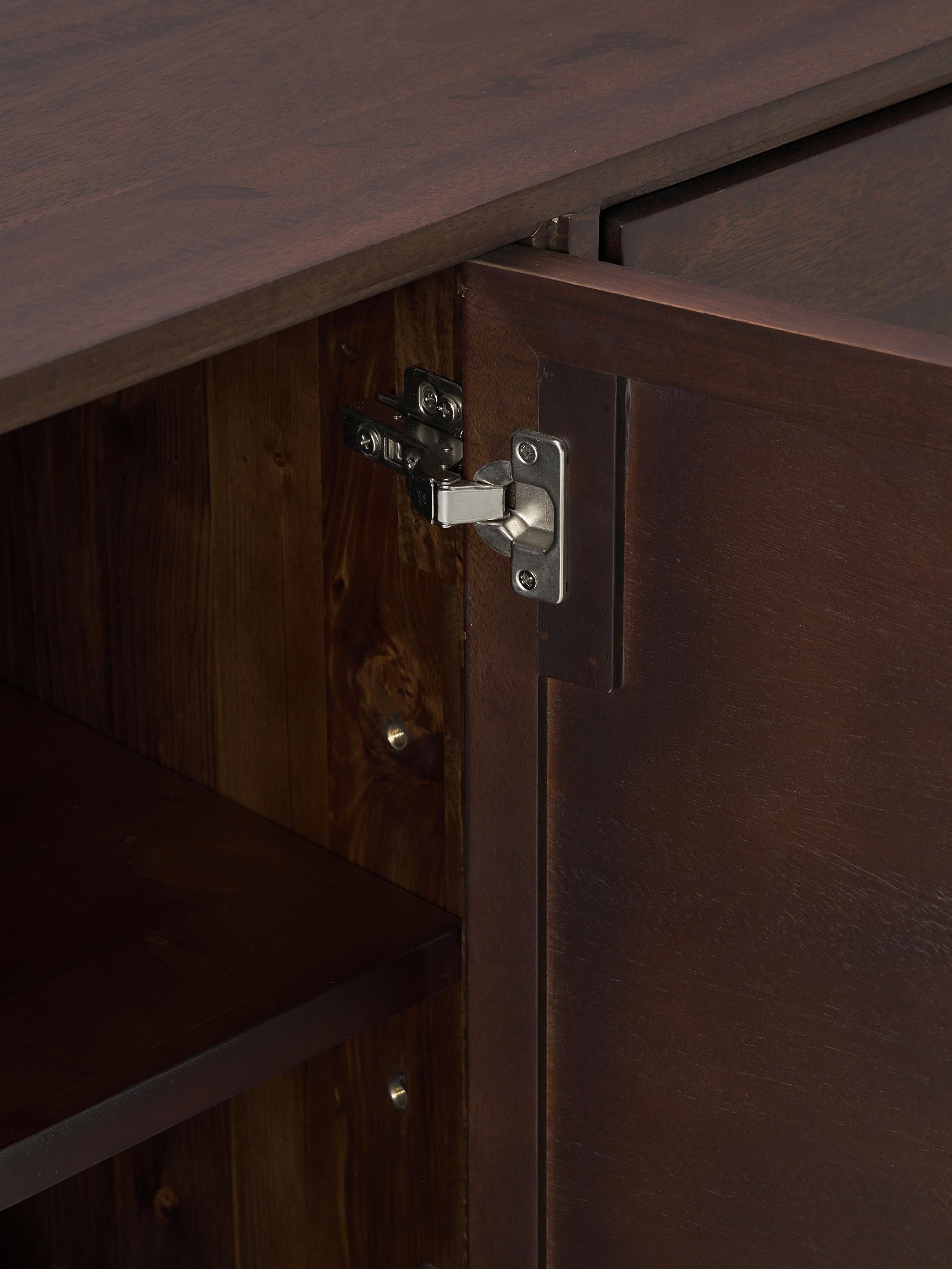 XL-dressoir Luca van mangohout met visgraat-patroon