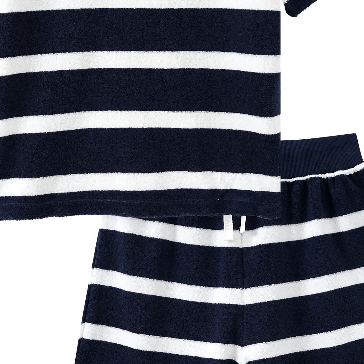 Yigga Jungen Frottee-Shorty mit Streifen dunkelblau / weiss