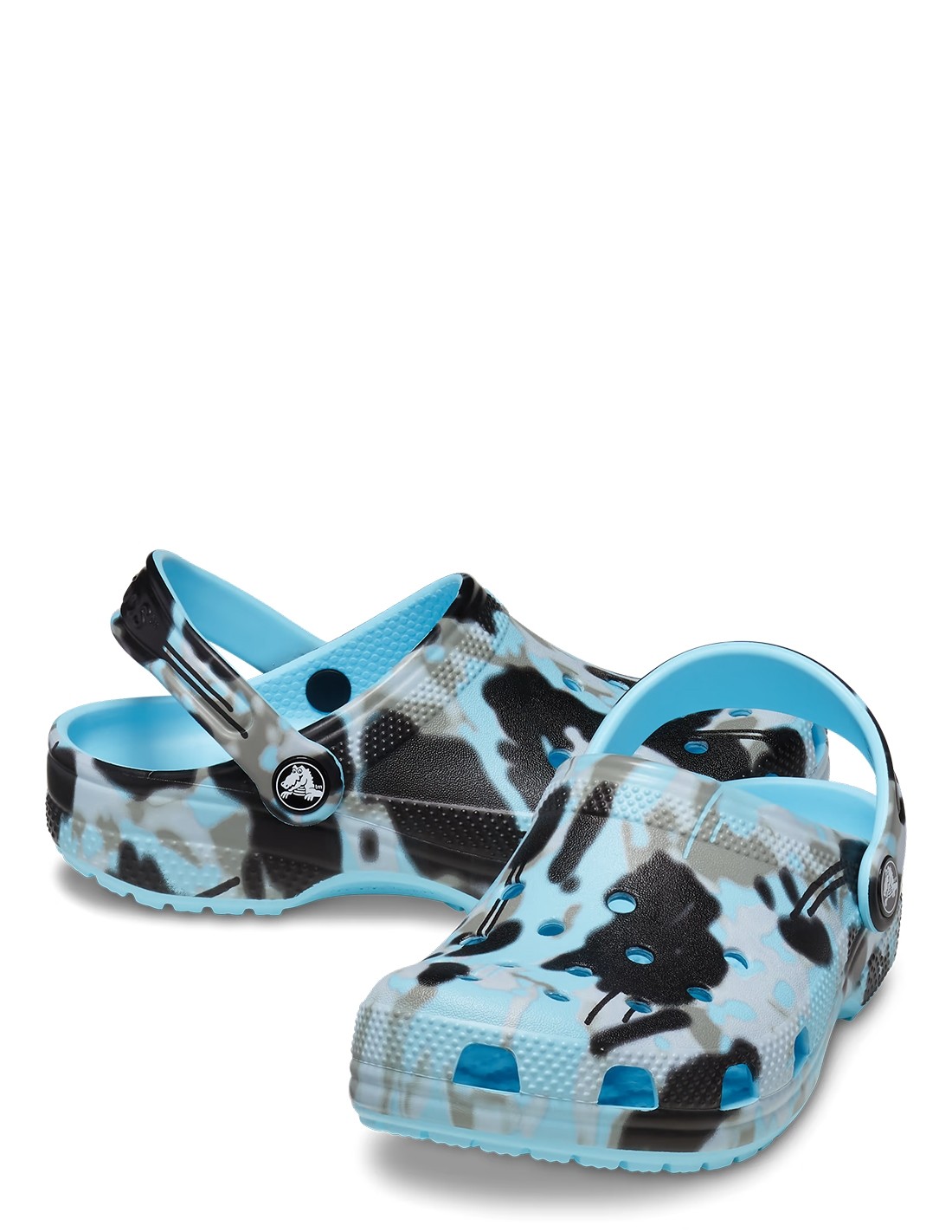 crocs sabots femme enfant classic spray camo clog camouflage beu noir