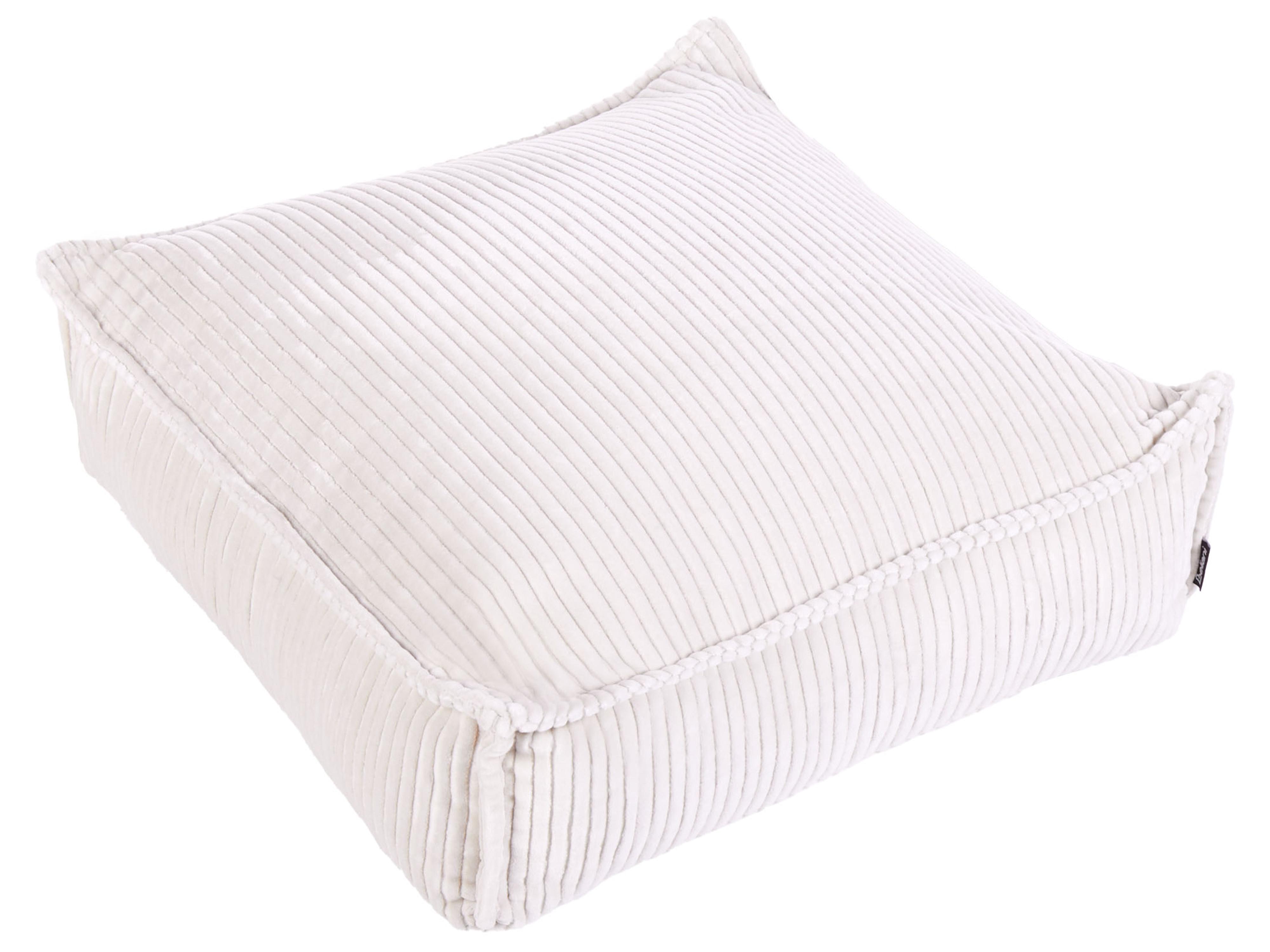 Poef ALLOZAI Fluweel Lichtbeige