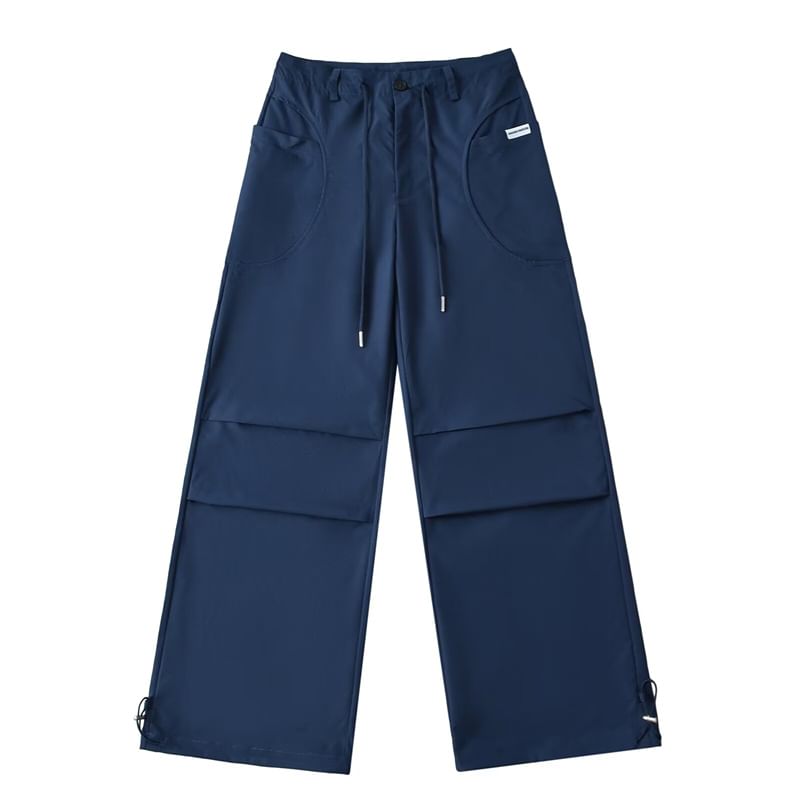Bazer - Hoge taille effen joggingbroek met wijde pijpen