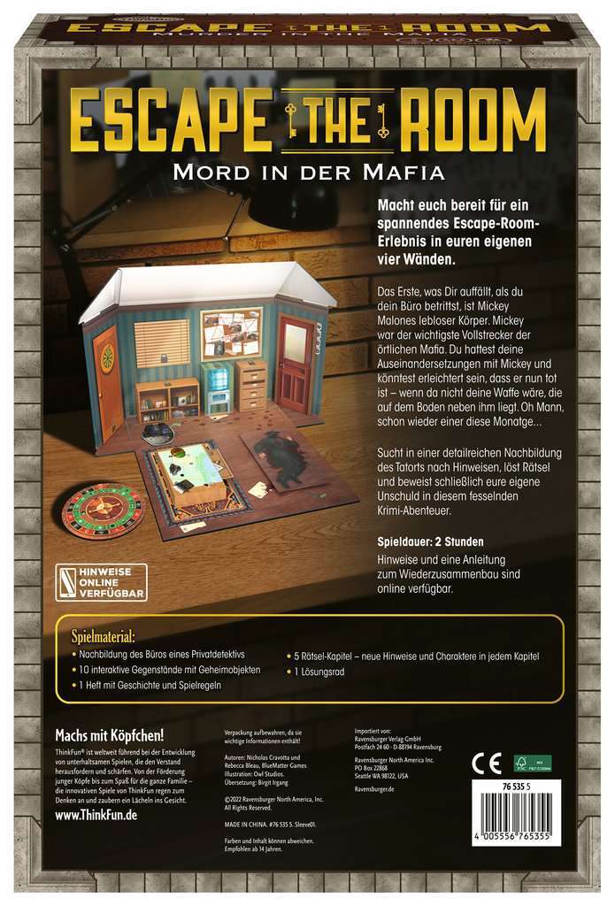Thinkfun Spiel Escape the Room - Mord in der Mafia