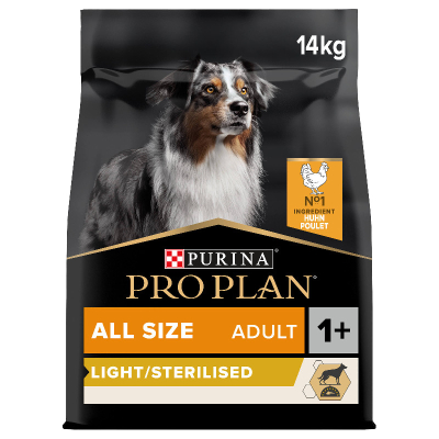 Pro Plan Hundefutter Adult All Sizes Light/Sterilised Huhn