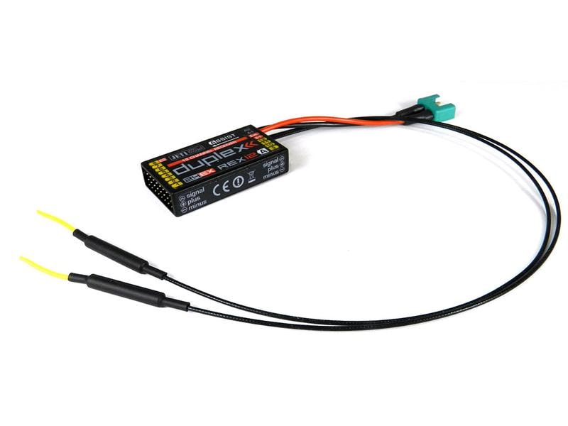 Jeti Empfänger Duplex REX 12 EPC Assist 2.4 GHz EX Telemetrie-fähiger 12 Kanal Empfänger kompatibel mit Duplex 2.4 GHz EX und EX-Bus Protokoll