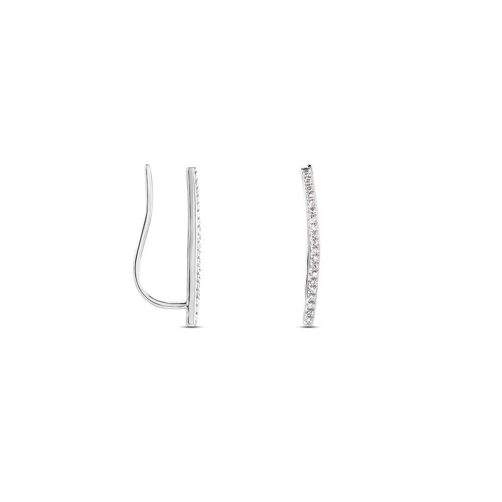 Boucles D'oreilles Grimpantes Fadoua Or Blanc Diamants