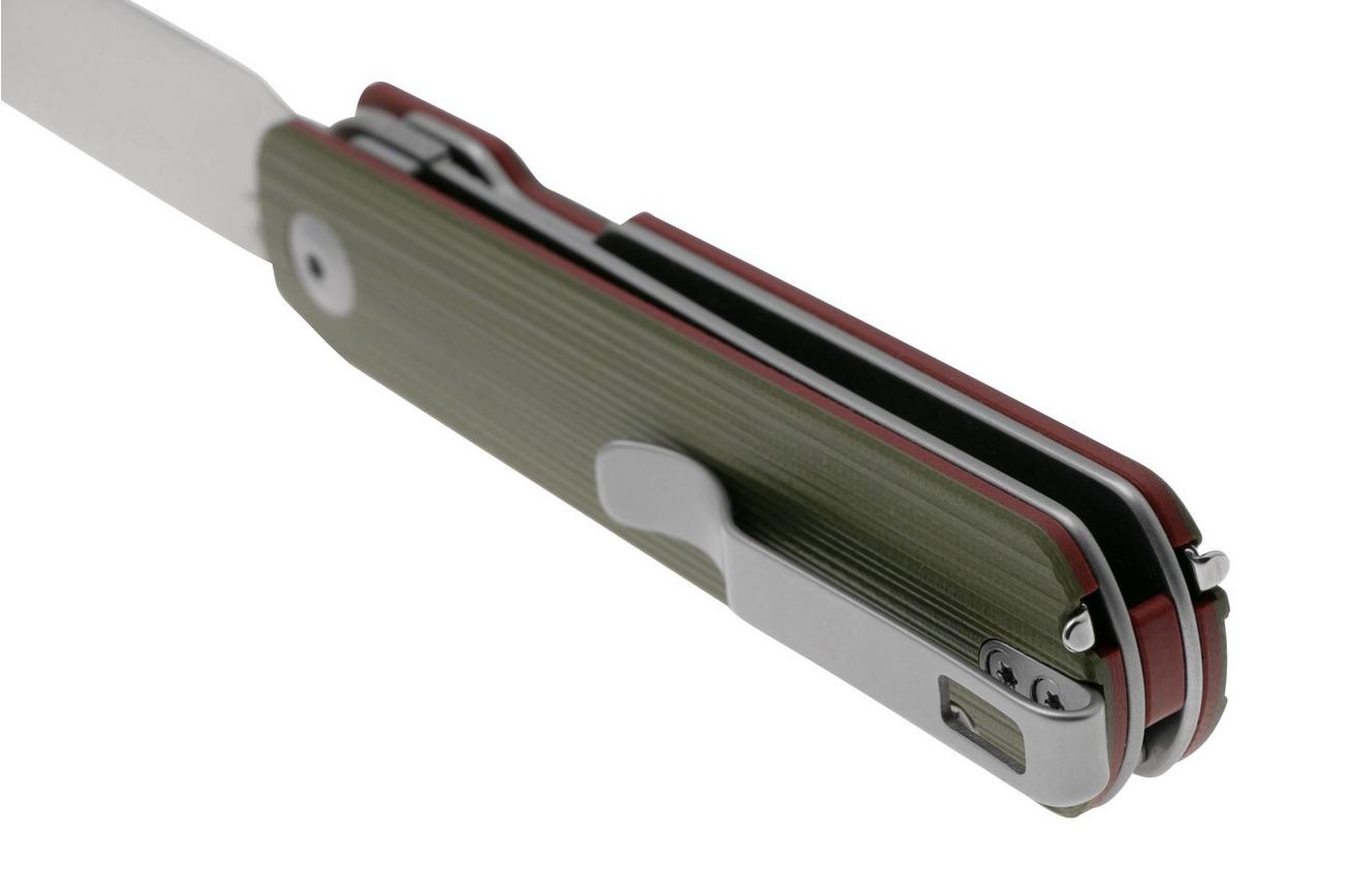 CIVIVI Sendy C21004B-1 Satin Nitro-V, Milled Green/Red G10, zakmes, Ben Petersen design