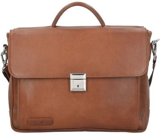 Plevier - Aktentas - Cognac - Leer - Ruim Hoofdvak - Laptopvak