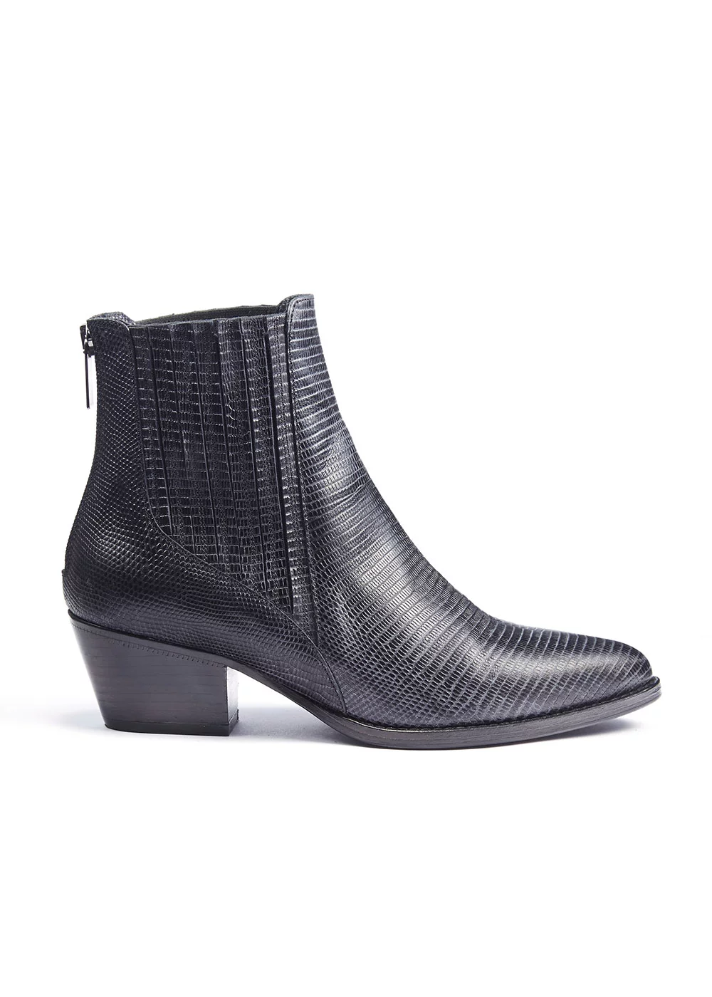 BOOTS ESRA LEZARD CUIR NOIR