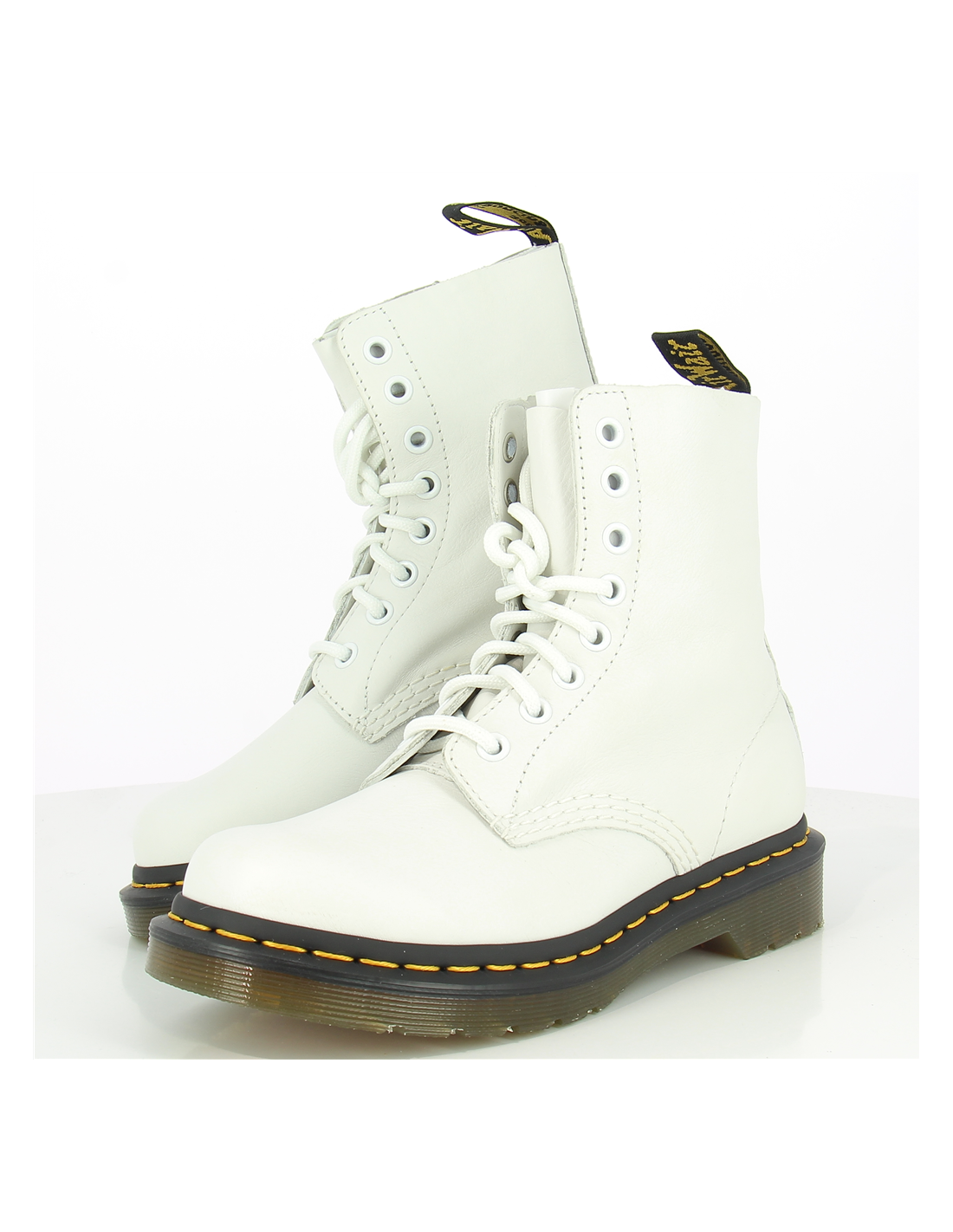 dr martens boots femme 1460 pascal cuir virginia blanc