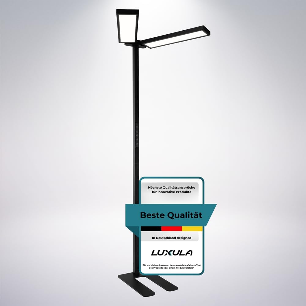 LUXULA LED Büro Stehlampe DUO, dimmbar, CRI>98 Vollspektrum, UGR