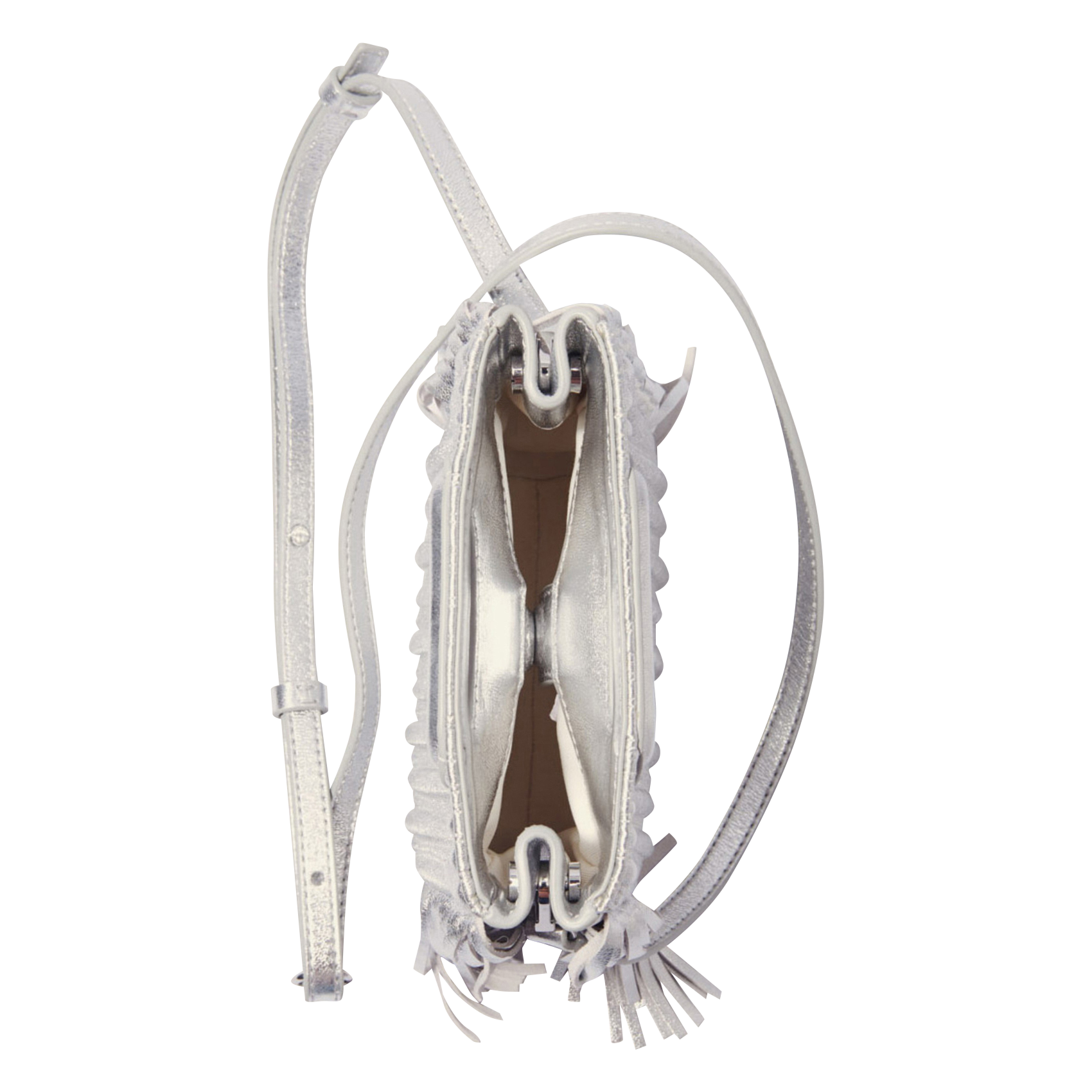 M MINI - Sac bandoulière en cuir| Argent