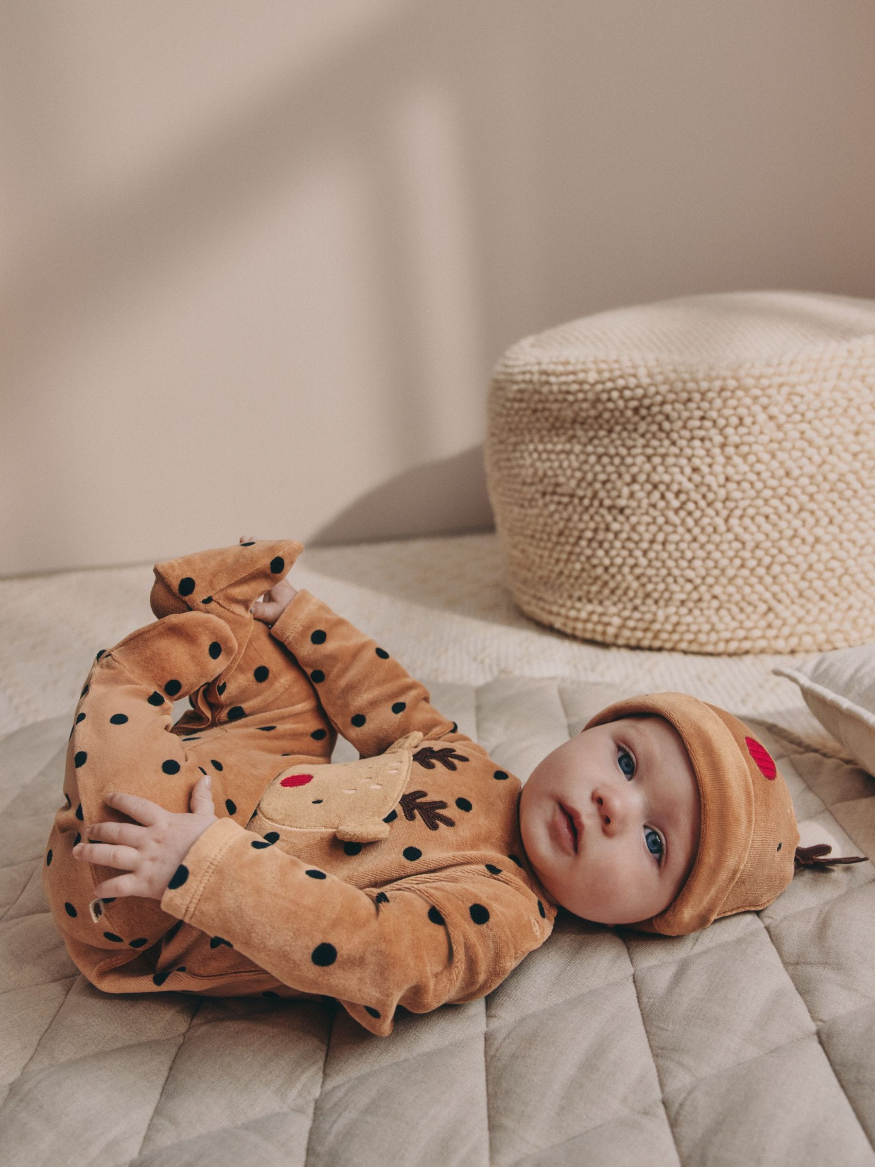 Bruin rendier - Baby kerst verkleed pyjama (0mnd -2jr)