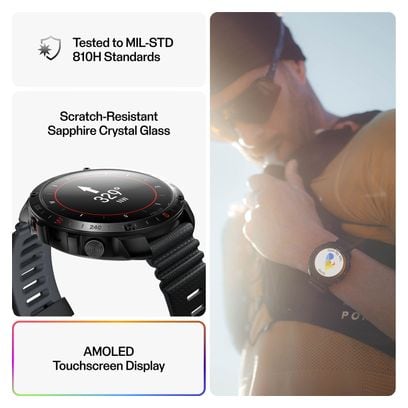 Montre GPS Polar Grit X2 Pro Noir Night avec Bracelet Nylon Hook & Loop