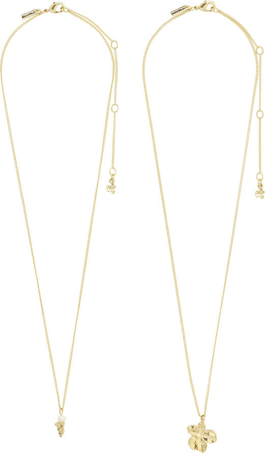 Pilgrim ZHURI recycled necklace 2-in-1 set gold-plated Guld