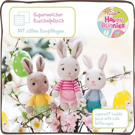 NICI Schlenker Hase Happy Bunnie braun, 15 cm