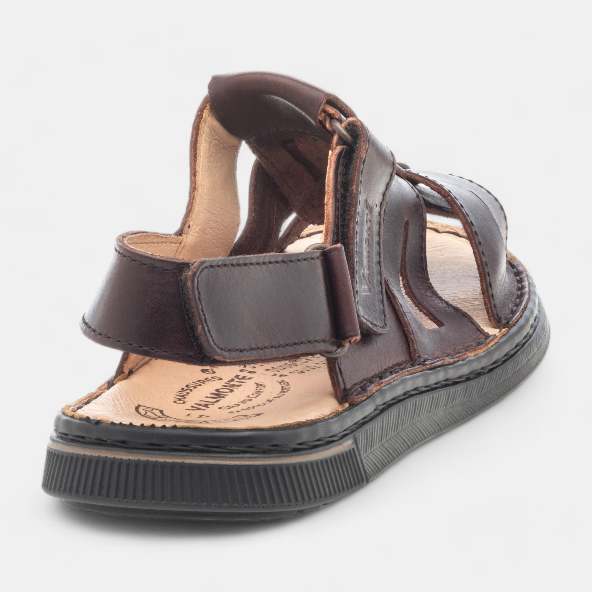 Nu-pieds confort Homme en cuir marron