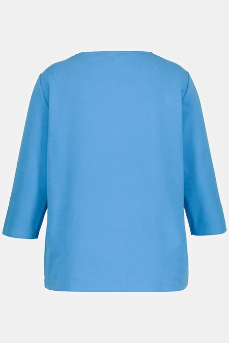 Shirt, Quernaht, Classic, Carrée-Ausschnitt, 3/4-Arm
