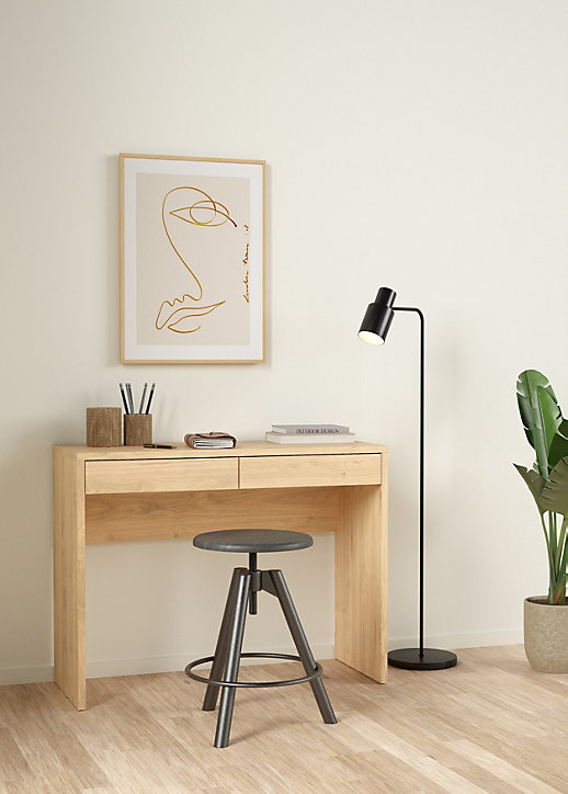 Bureau avec tiroirs effet chêne l. 100,1 cm
