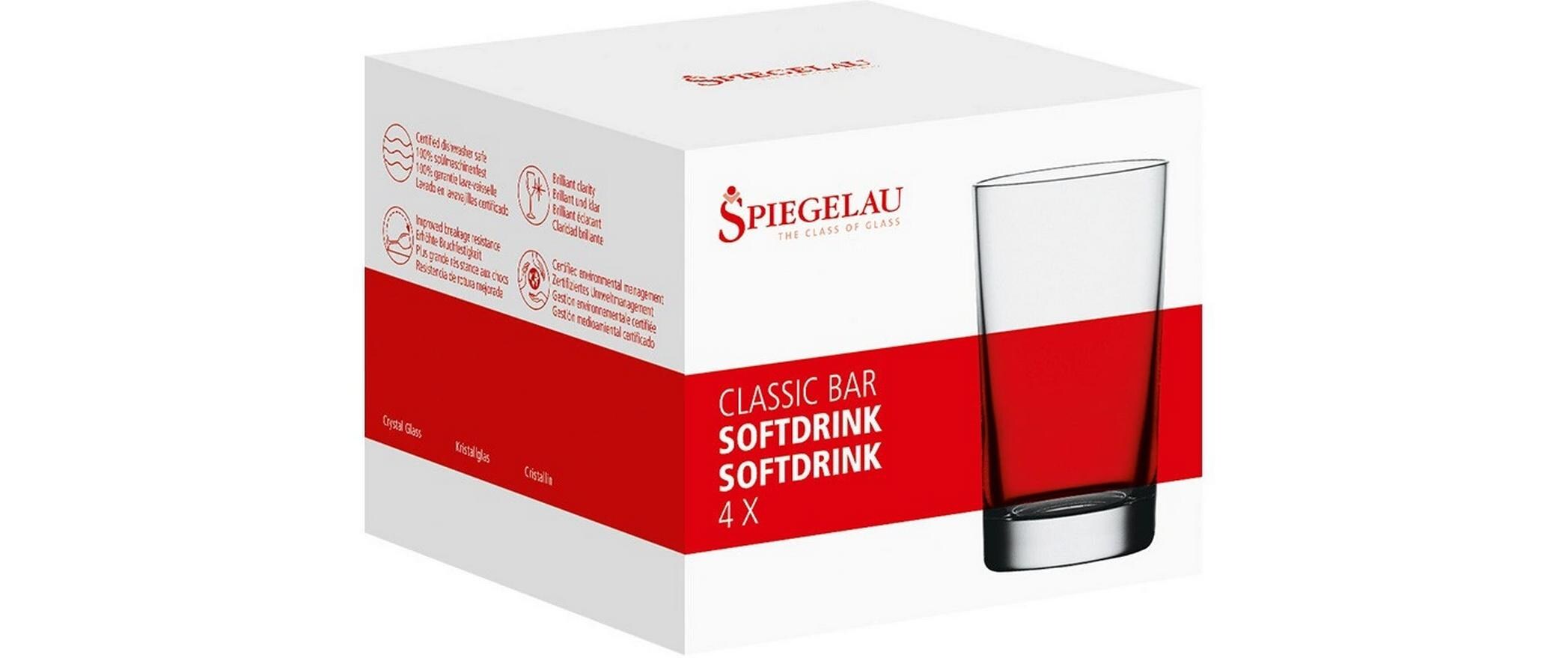 Trinkglas 285 ml, 4 Stück, TransparentSoftdrink-Set aus Kristallglas