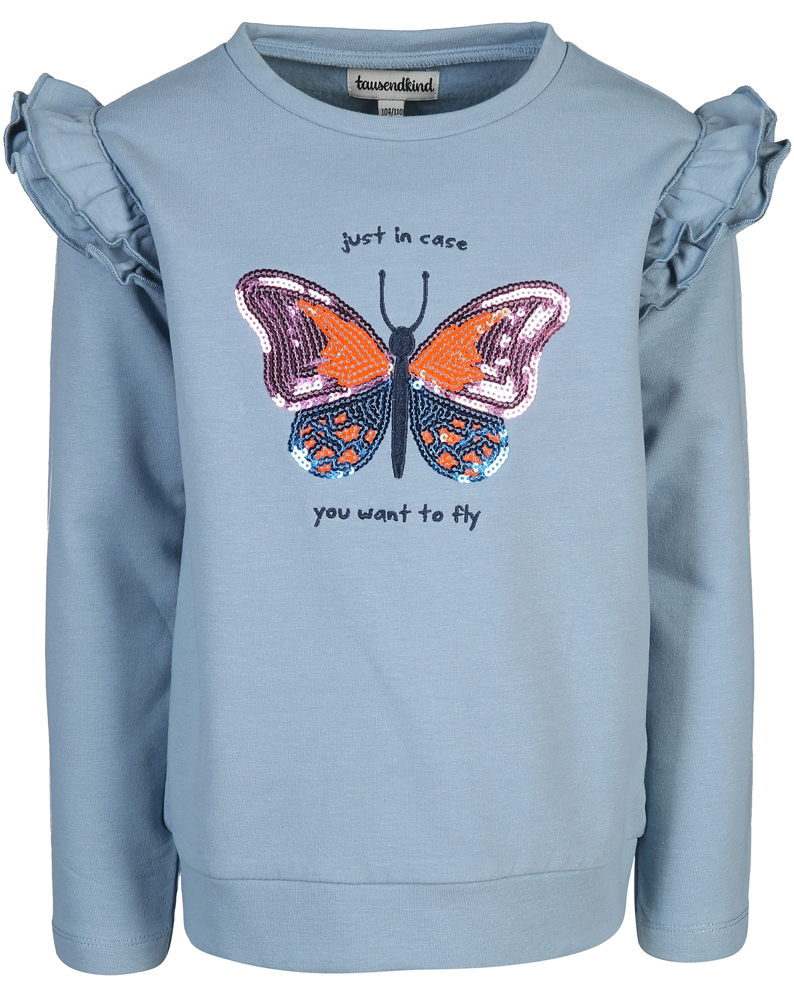 Sweatshirt SCHMETTERLING in mittelblau