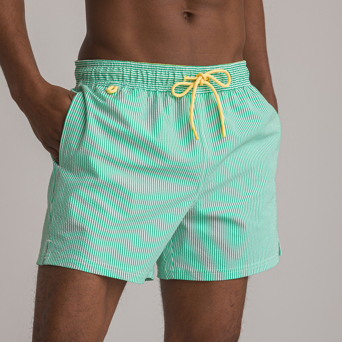 COLEÇÕES LA REDOUTE<br>Shorts de banho com estampa Seersucker