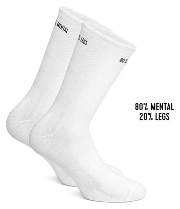 Chaussettes Çois '80% Mental 20% Legs' Blanc
