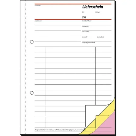 Sigel Lieferschein A5, 3 x 40 Blatt