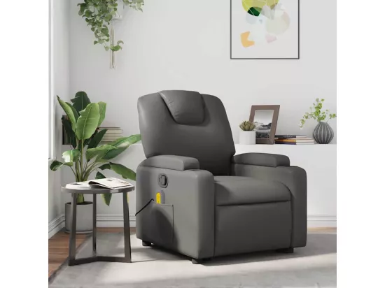 Fauteuil de massage inclinable Gris Similicuir