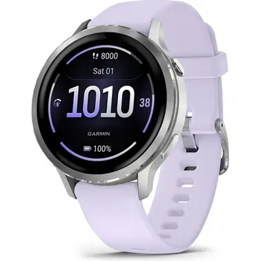 Montre connectée Garmin Venu 4 griset silver - bracelet silicone pervenche - 41mm