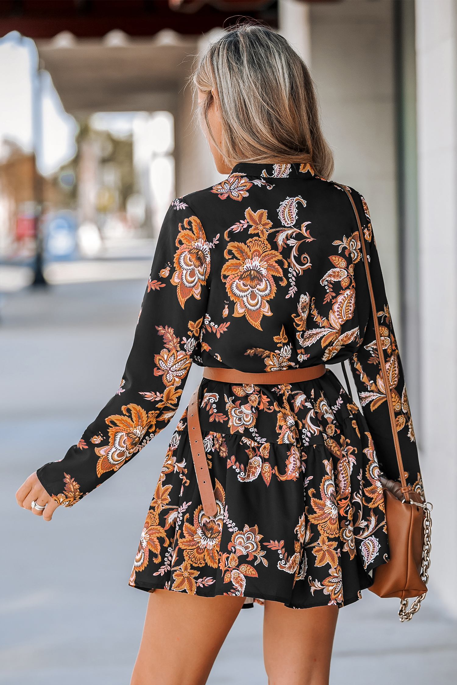 Robe babydoll à imprimé floral paisley