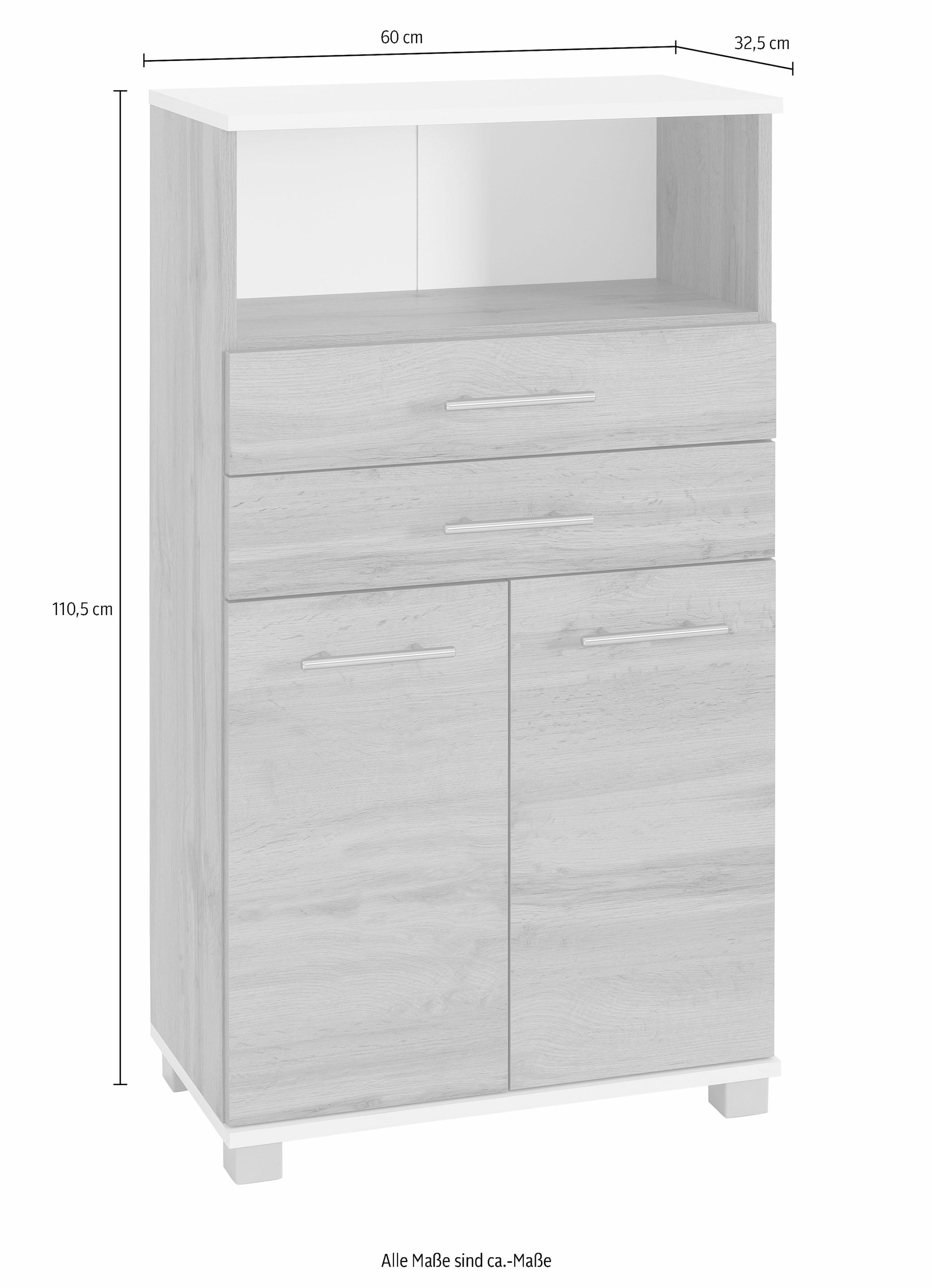 welltime Midischrank »Emmi, Breite 59 cm« 2 Türen, Metallbeschläge