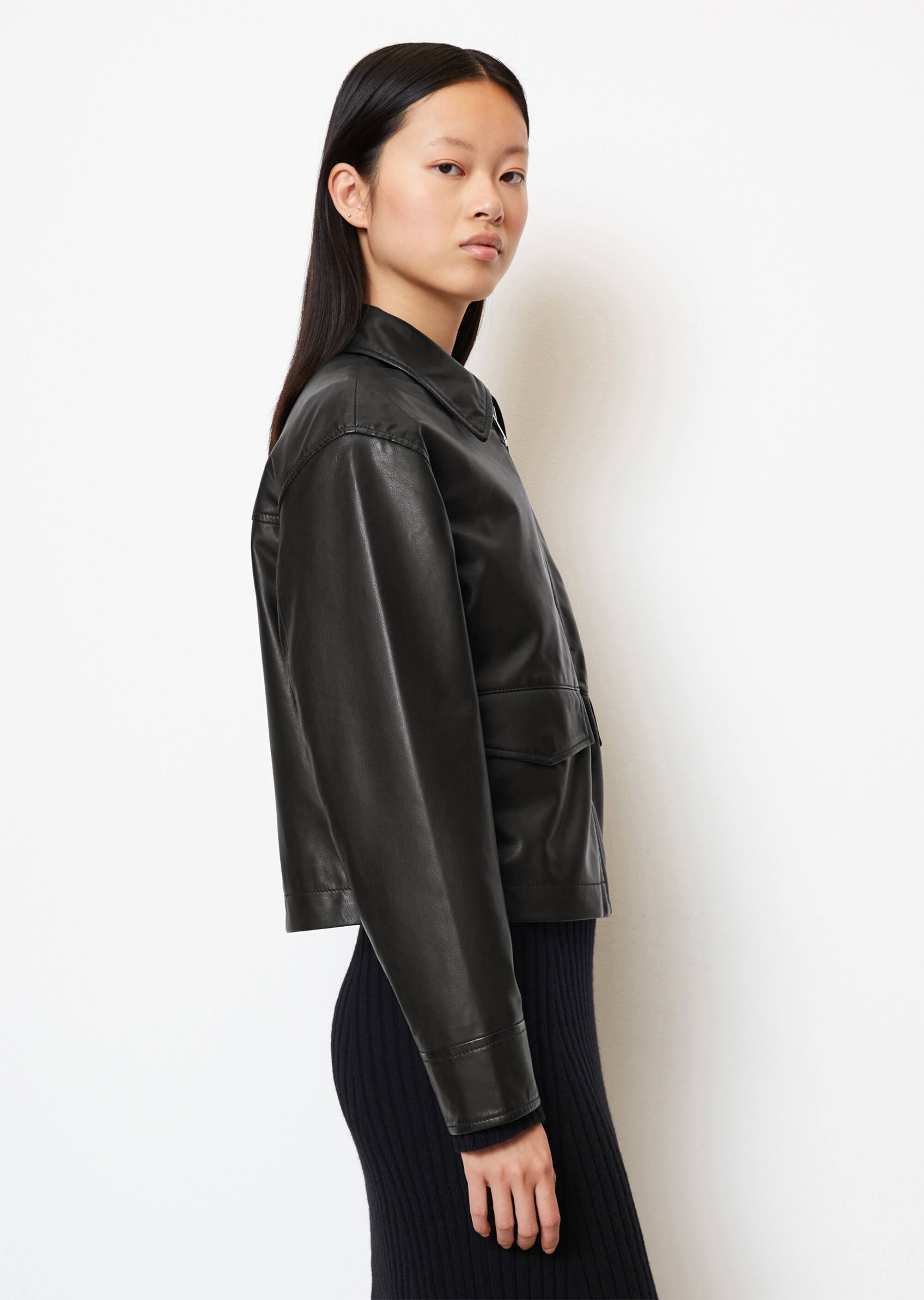 Lederjacke regularaus softem Lamm-Nappaleder