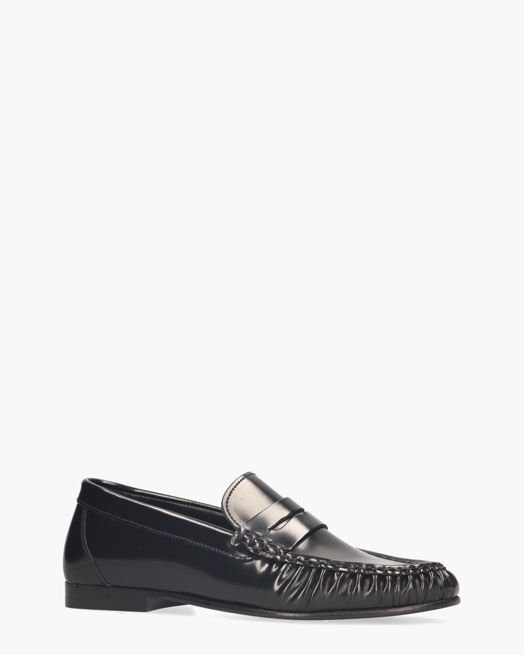 Posa Penny Loafer Wrinkle Zwart Damesloafers