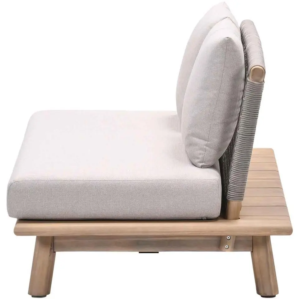 Lunar tweezitsbank - acaciahout met white wash - taupe - grey sand