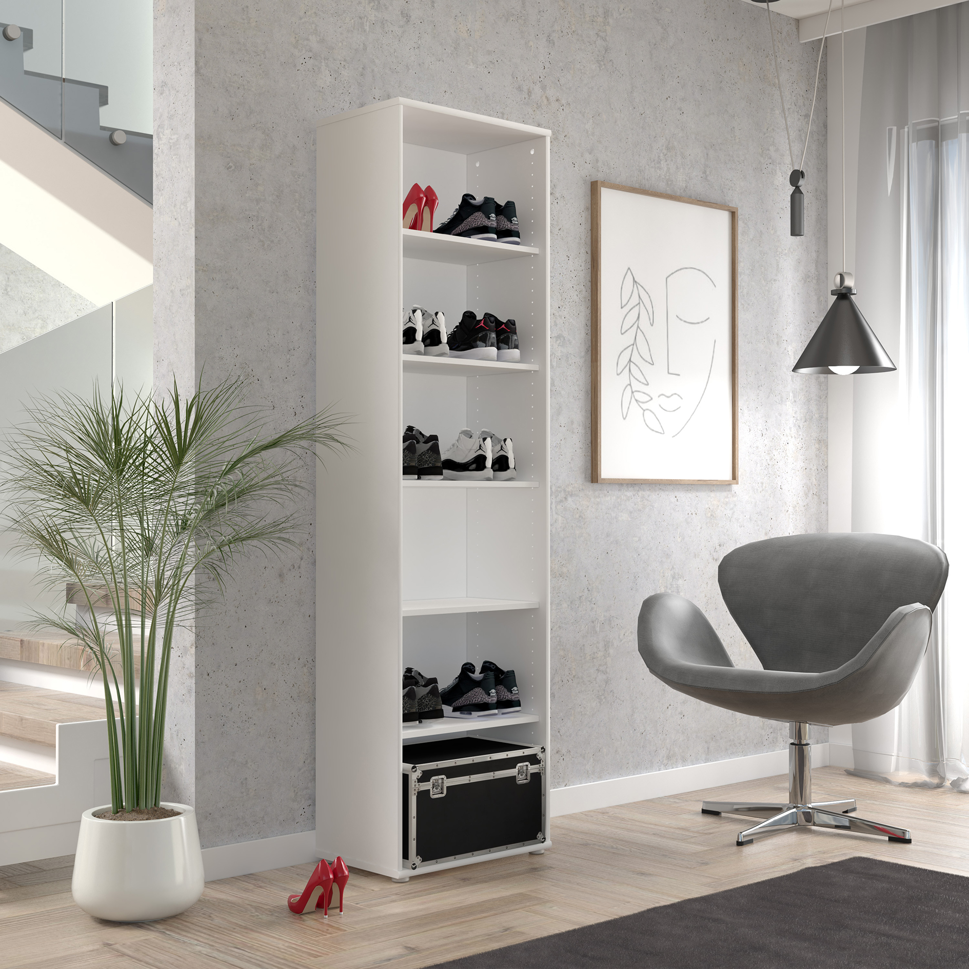 Regal - weiß - 198 cm hoch