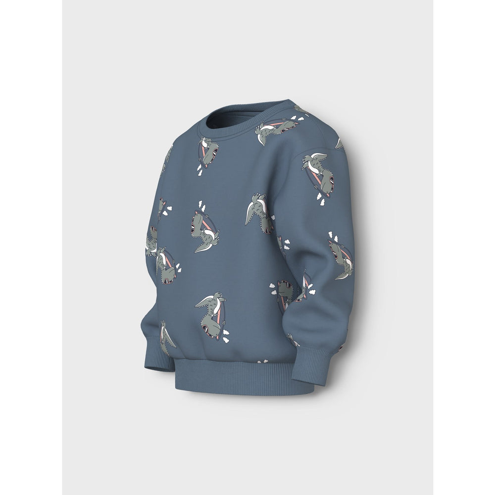 Køb Name It Blue Mirage Dino Surf Vermo AOP Regular Sweatshirt