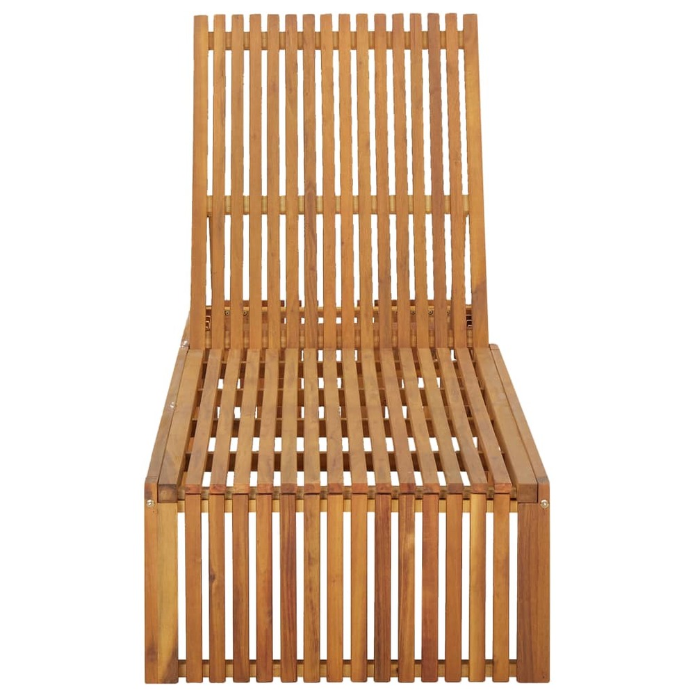 Transat chaise longue bain de soleil lit de jardin terrasse meuble d'extérieur avec coussin bois d'acacia solide