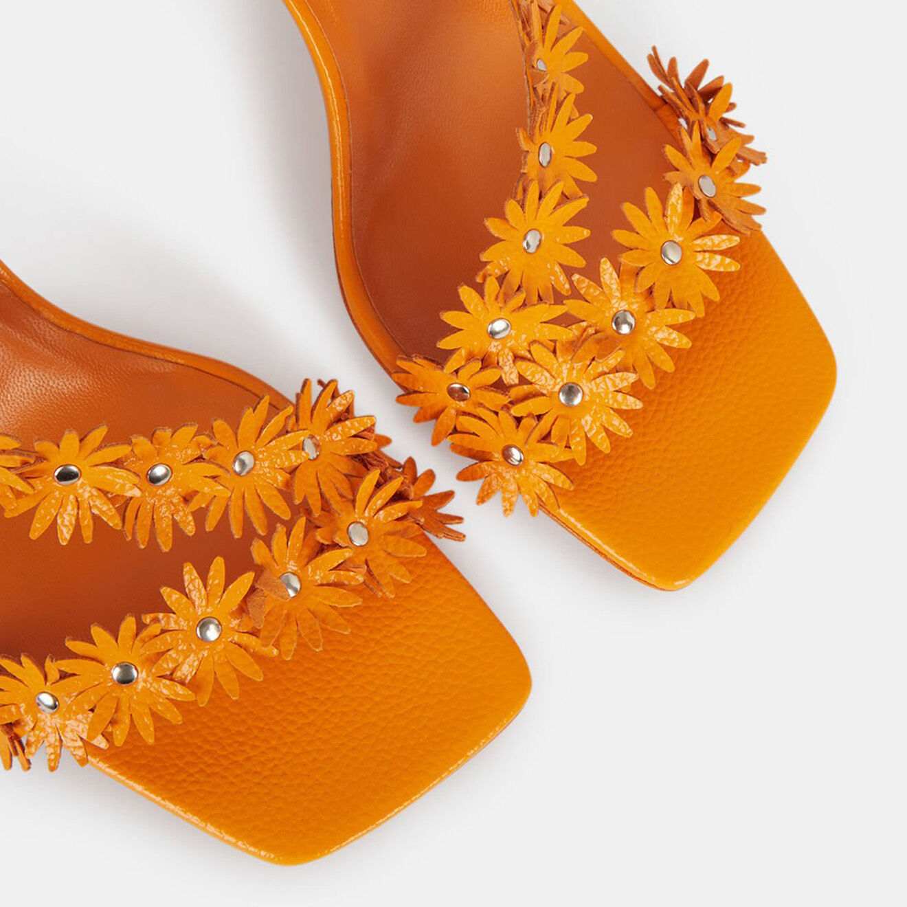 By Far Sandales en Cuir orange - Talon 9 cm
