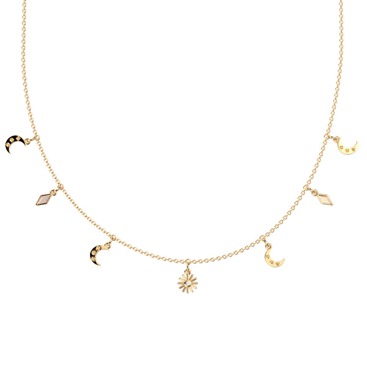 Collier Les Georgettes collection Les Cadetteslaiton doré pampillles