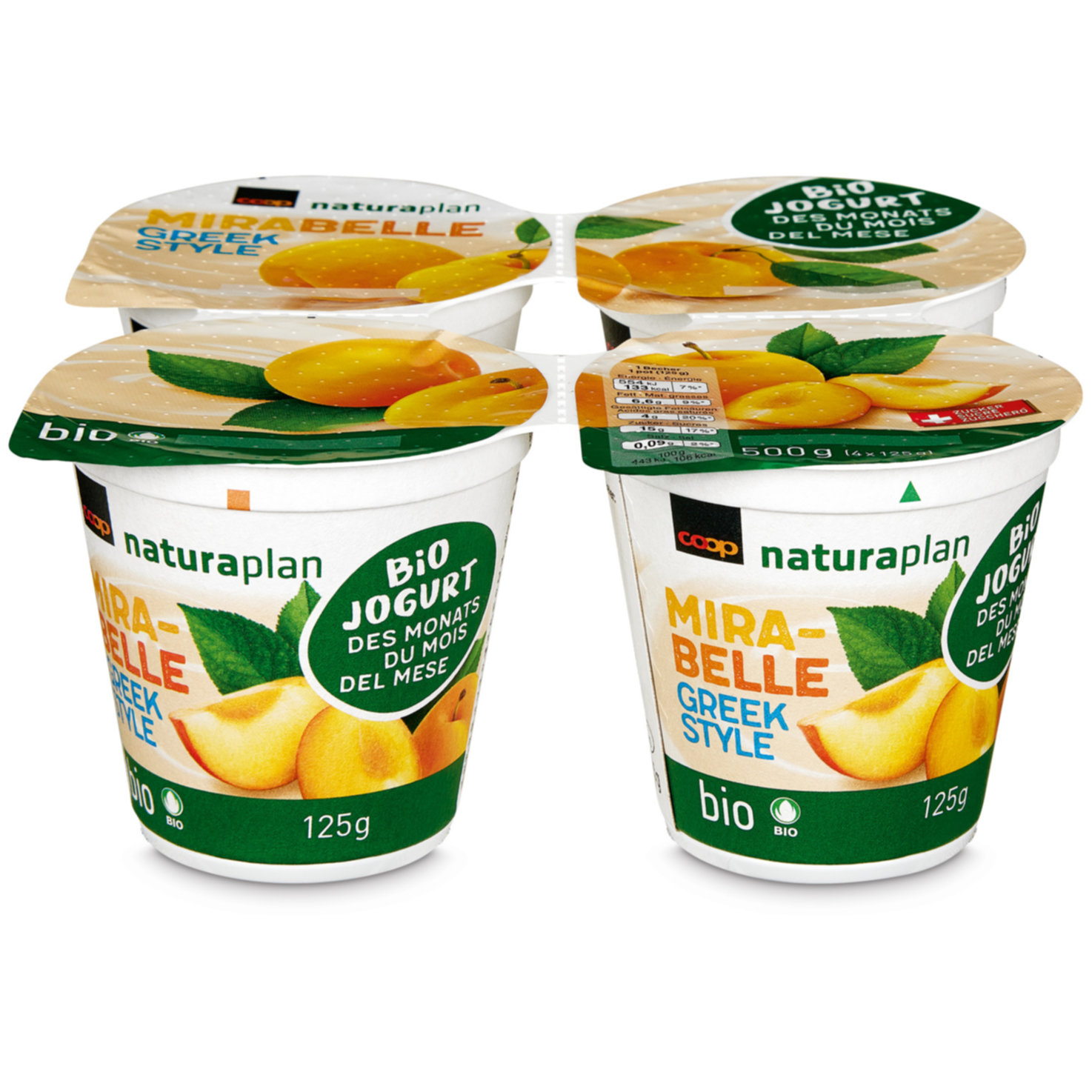 Naturaplan Bio Joghurt Mirabelle 4x125g