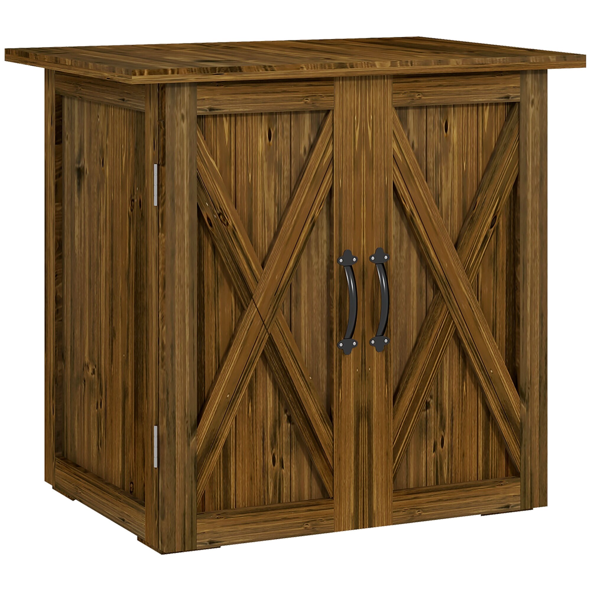 Outsunny Gartenschrank mit Doppeltür braun 77L x 55B x 72H cm