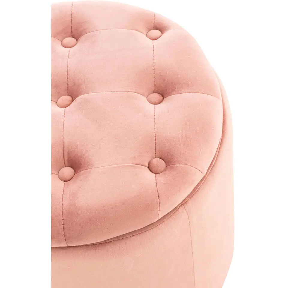 CLP Poef Pantin zwart Frame - Fluweel - roze