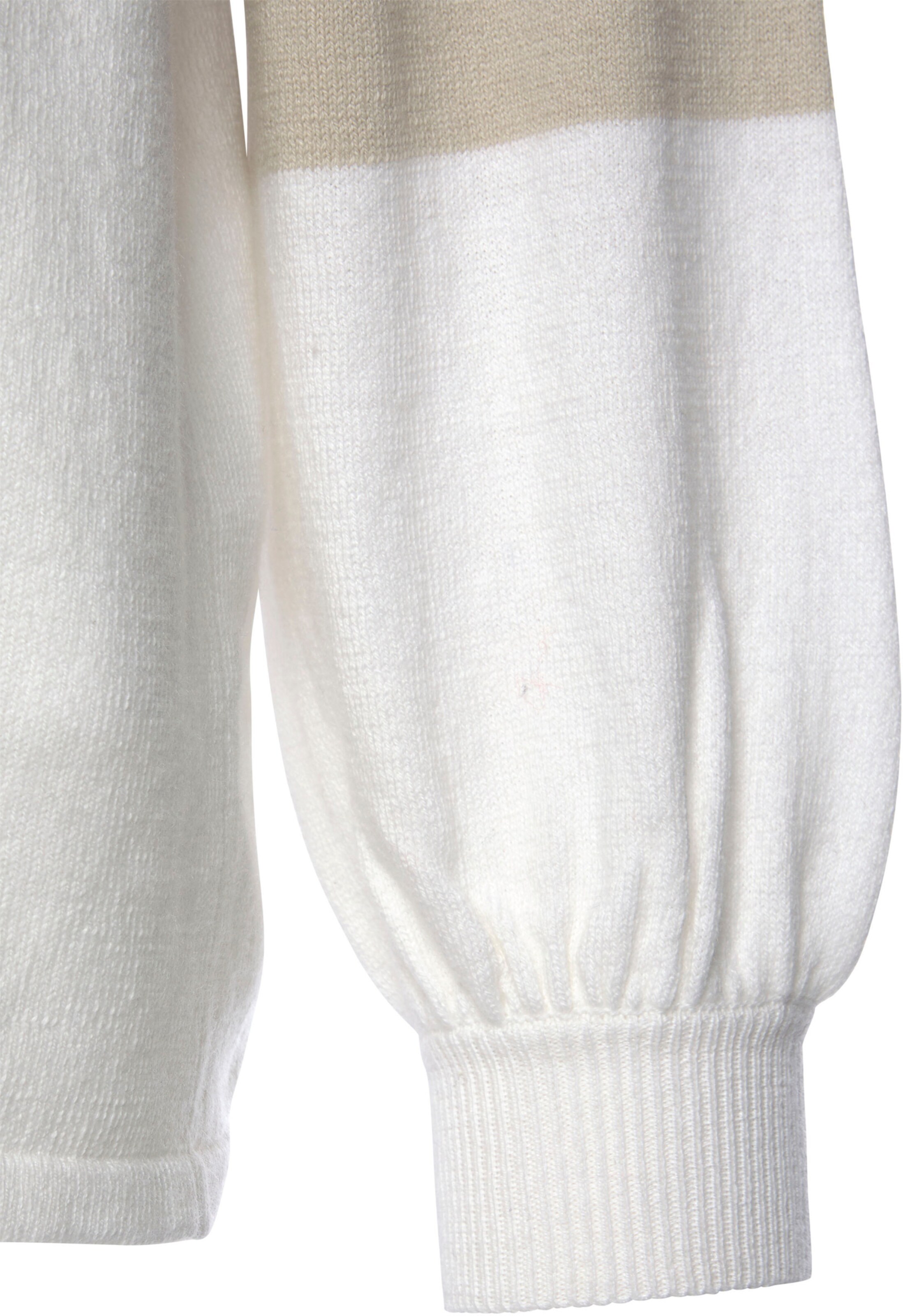 LASCANA Rundhalspullover in grau-meliert-creme-beige
