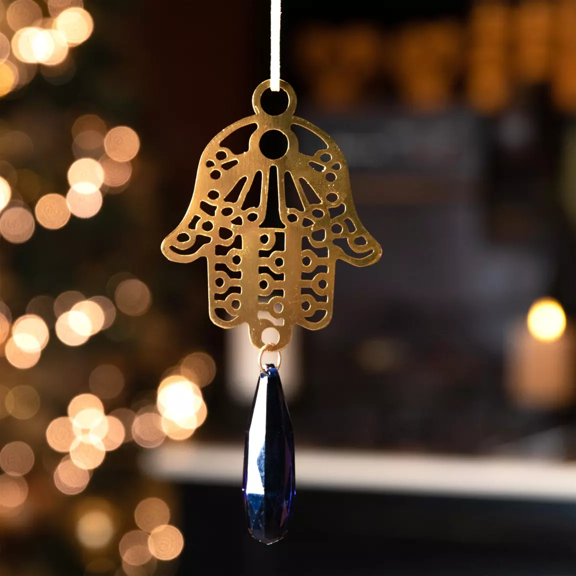Main de Noël en métal (H9 cm) Or