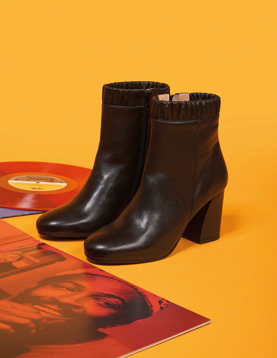 Bottines à talons Margaux - Cuir noir