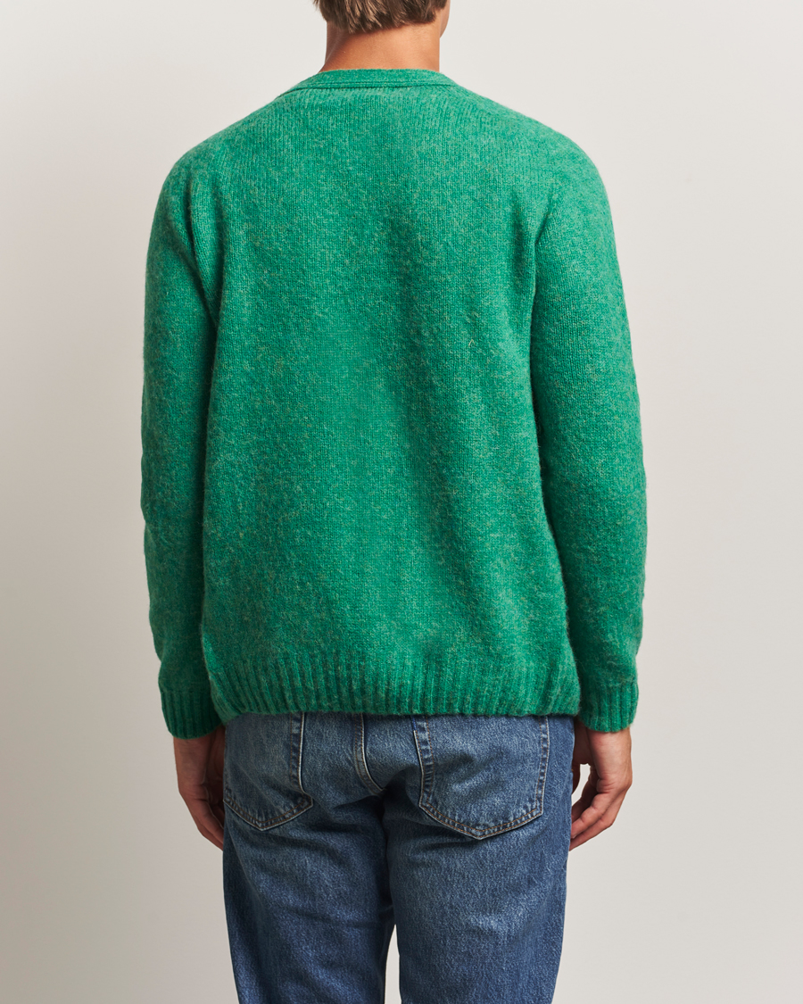 Harley Of Scotland Brushed Supersoft Lambswool Cardigan Evergreen