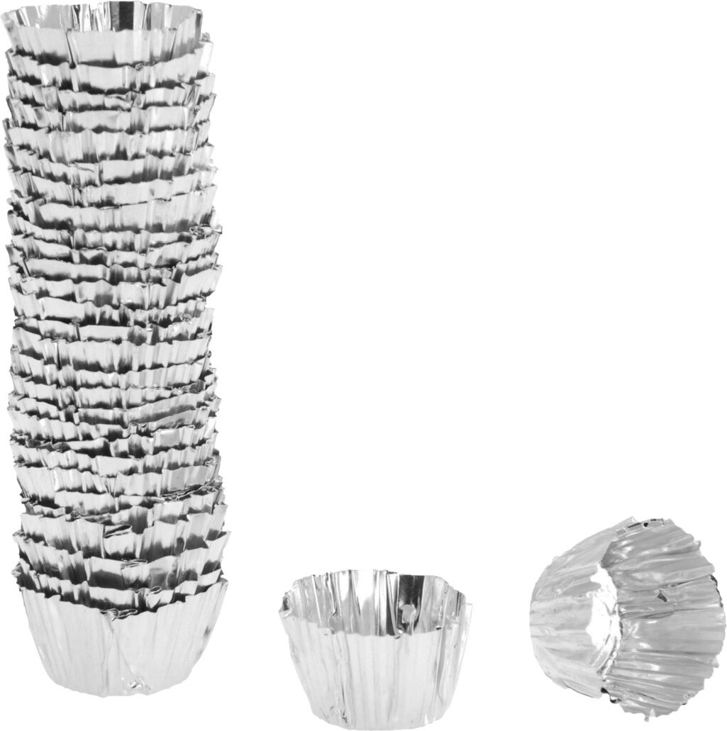Kaarsenpassingen zilver 3 x 3 x 5,5 cm 60 stuks